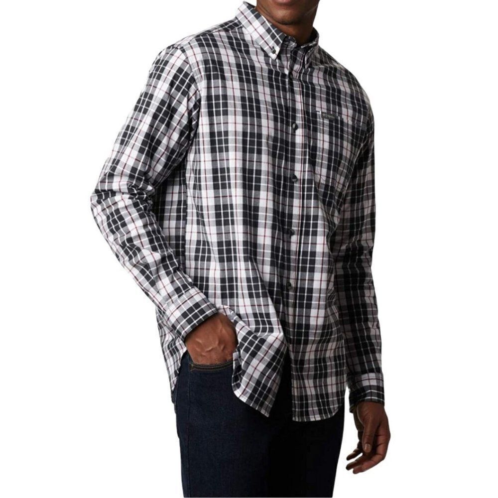 Columbia men's White Traditional Plaid Rapid Rivers 2 Long Sleeve Shirt US 4X